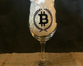 Bitcoin Wine Glass Goblet