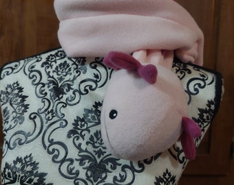 Adorable whimsical  Axolotl Plush/Scarf
