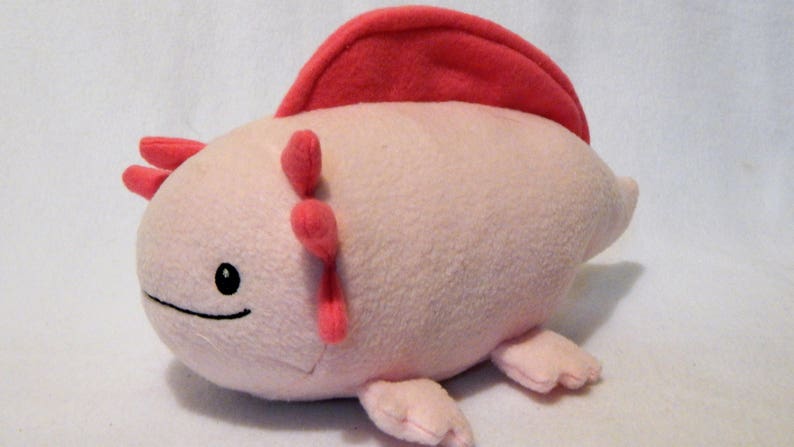 Kawaii Loaf Lotl , Axolotl , Pink Leucistic Axolotl Plush image 3