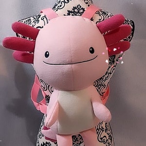 Chibi Axolotl Plush BackPack  Fun wear  Accessory Cosplay