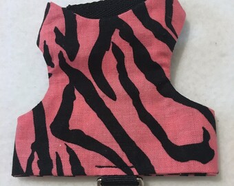 Adult Bearded Dragon Harness  Pink Zebra Print