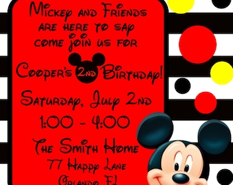 Mickey Mouse Birthday Invitation