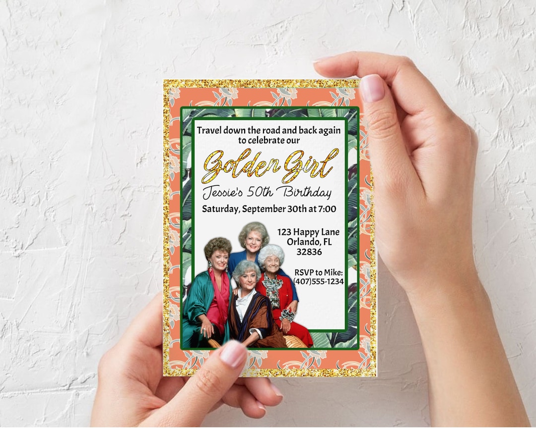 Instant Download Golden Girls Editable Birthday Invitation Printable
