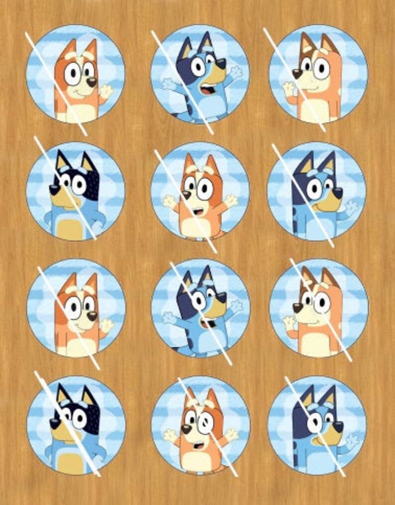 Bluey Cupcake Toppers Printable