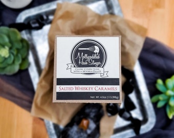 Salted Whiskey Caramels- 4oz box