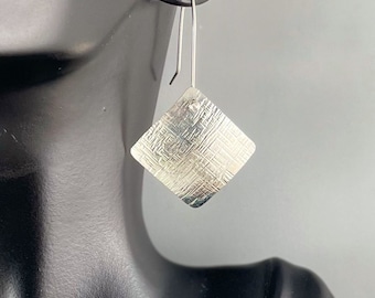 E2 Squared Earrings, sterling silver.