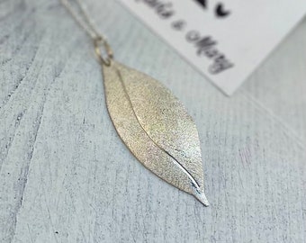 Frosted Leaf, Sterling Silver