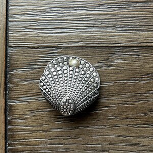 Vintage West Germany Faux Pearl with Marcasite stones Brooch Pin estate jewelry finds Costume designer piece
