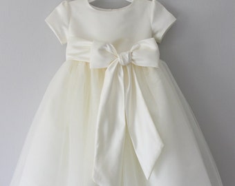 The Angela Dress: Handmade flower girl dress, tulle dress, wedding dress, communion dress, bridesmaid dress, tutu dress
