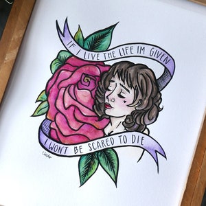 Avett Traditional Tattoo Style Rose Illustration Avett Etsy