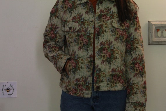 Vinatge Bill Blass Floral Denim Jacket - image 2