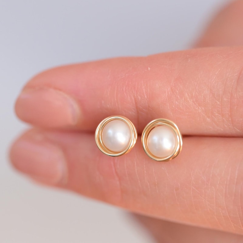 Beautiful Pearl Beaded Studs