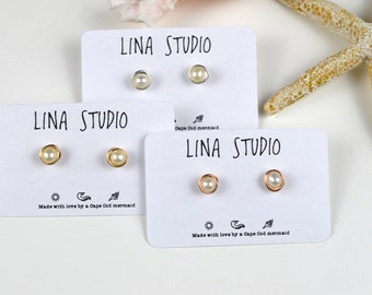 Real pearl studs sterling or gold filled pearl earrings handmade earrings wire wrapped stud earrings anniversary gift bridesmaids earrings