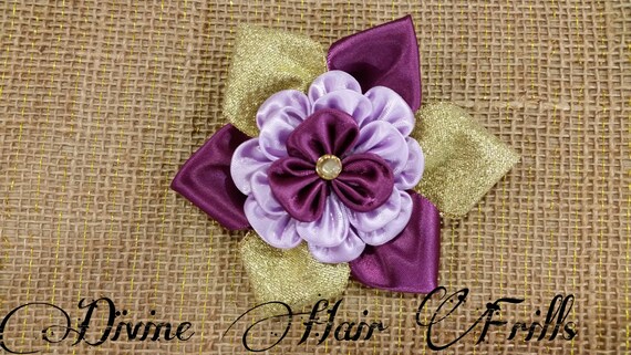 Purple And Gold Hair Clip Light And Dark Purple Hair Clip Etsy