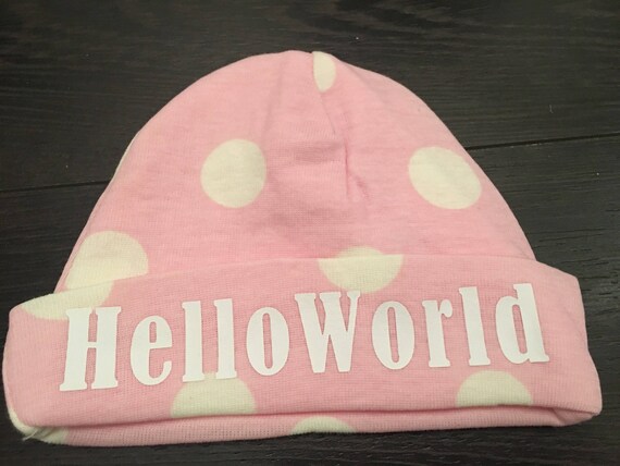 hello world baby hat