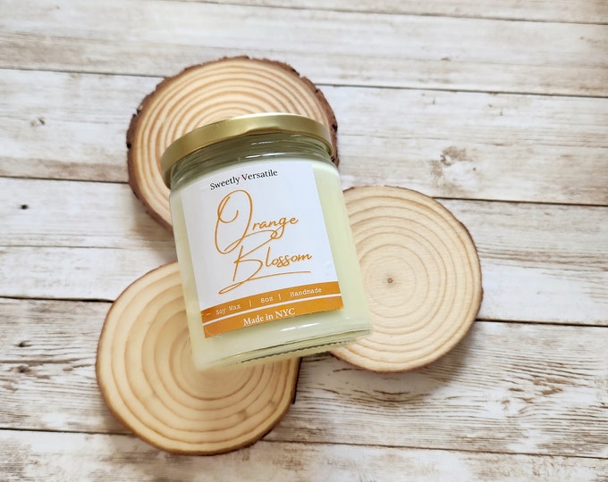 Orange Blossom - Soy Wax Candle - Floral Scented Candles - Hand Poured - Cotton Wick - Floral Fragrances - Vegan Candle