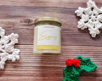 Eggnog - Christmas Candle - Soy Wax - Home Decor - Festive Winter Candle - Hand Poured - Holiday Themed