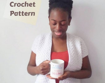 Lemon Peel Delight Cardigan PATTERN, Instant PDF Download, Short Sleeve Crochet Cardigan, Easy Crochet Pattern.