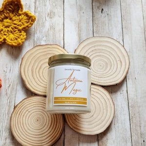 Autumn Magic - Fall Scented Soy Candle - 8oz - Musk Scented - Hand Poured - Soy Wax - Home Decor - Fall Decor - Scented Soy Candle
