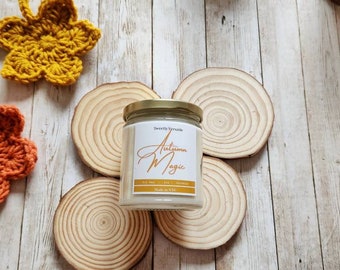Autumn Magic - Fall Scented Soy Candle - 8oz - Musk Scented - Hand Poured - Soy Wax - Home Decor - Fall Decor - Scented Soy Candle