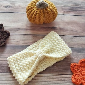 Herbst Knoten Stirnband - Aran - Winter Ohrenwärmer Stirnband - Herbst Stirnband für Frauen - Warmes Stirnband - Winter häkeln