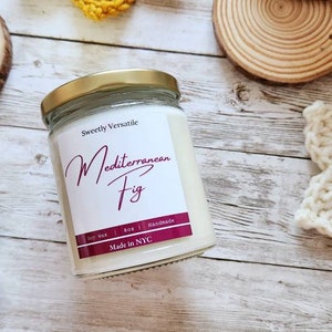 Mediterranean Fig - Sweet Floral Scented - Soy Wax Candle - Hand Poured - Home Decor - Aromatherapy Candle - Vegan Candle