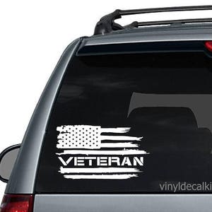 American flag Veteran - Army,Navy,Marines,Air Force , Coast Guard USA Military vinyl die cut sticker decal