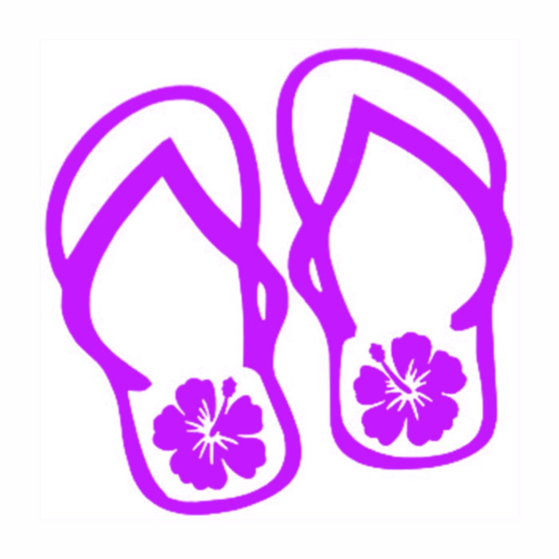Hibiscus Flip Flops Vinyl Decal/Sticker for Car Windows Etsy