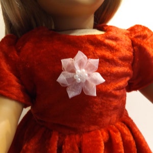 18" Doll Red Velour Dress, 18" Doll Christmas Dress, 18" Doll Clothes, 18" Doll Party Dress, 18" Doll Ball Gown, Fits American Girl