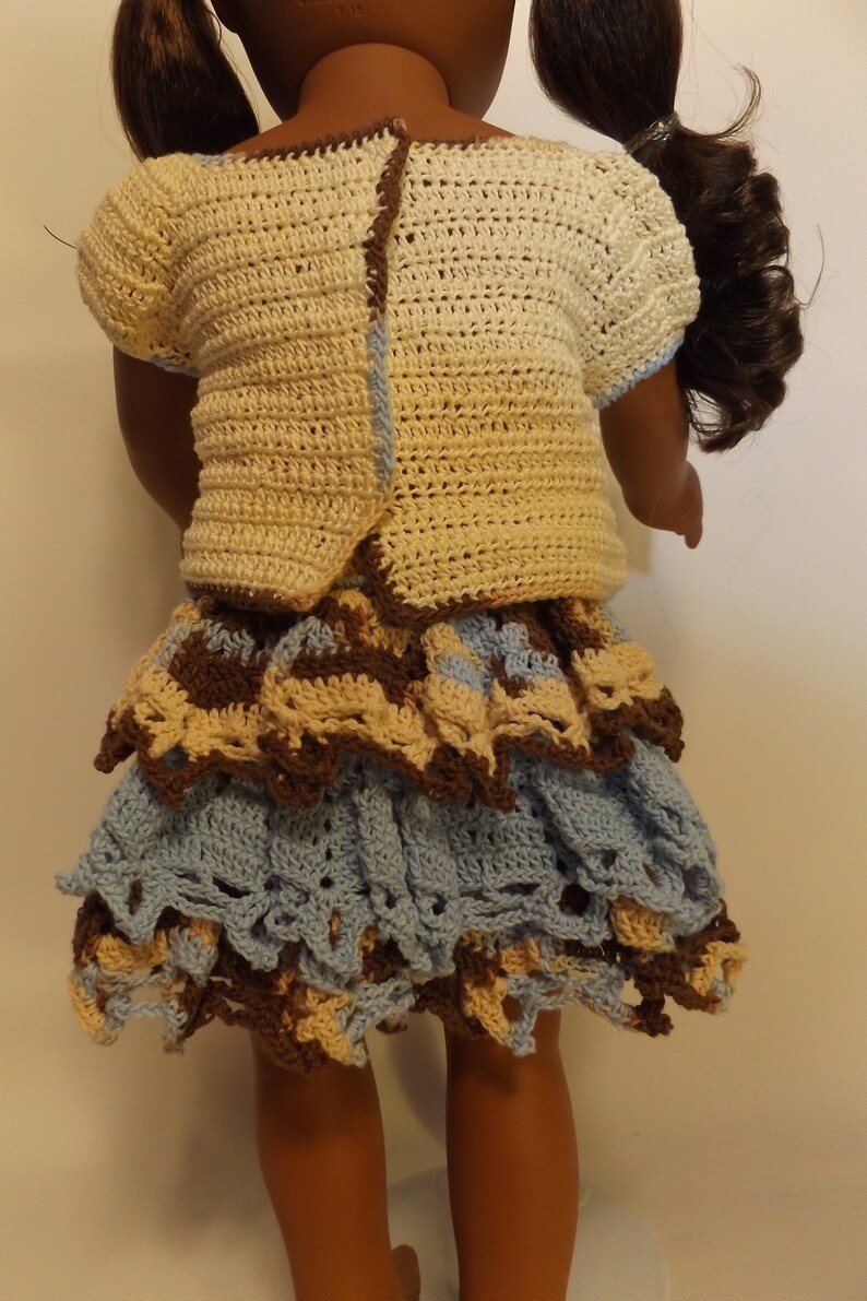 Crocheted Doll Skirt Outfit, 18 Doll Crocheted Outfit, 18 Doll Dress