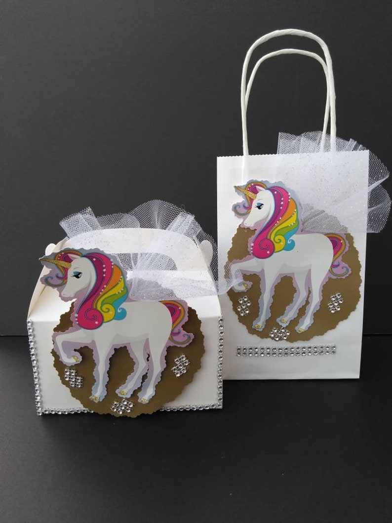 Unicorn Goody Bags and Boxes Party Bag Fillers Goodie Bags Party Favor Bags image 1