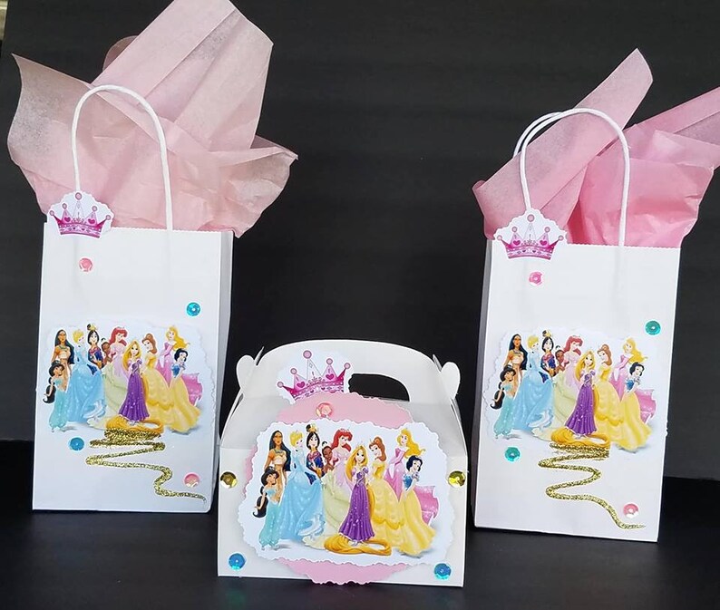 Disney Princess Goody Bags and Boxes inspired Party Bag Etsy
