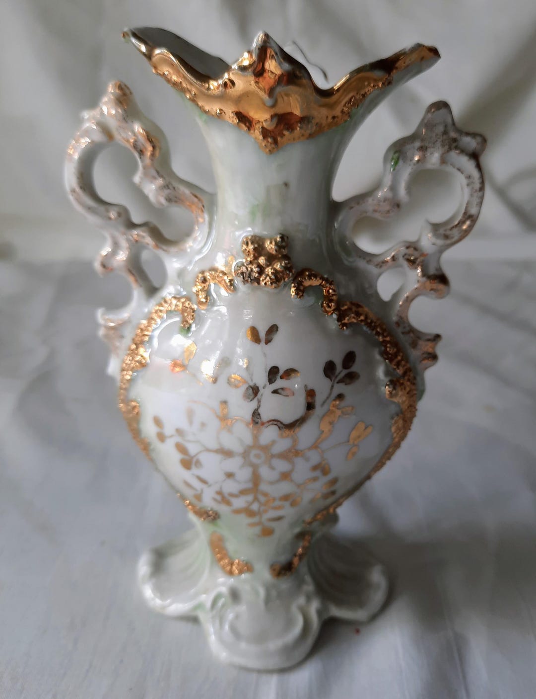 Antique Double Handle Porcelain Bud Vase - Etsy