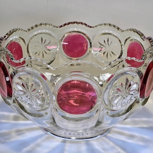 Tigela de ponche Moon and Star Ruby Flash da Tiffin-Franciscan