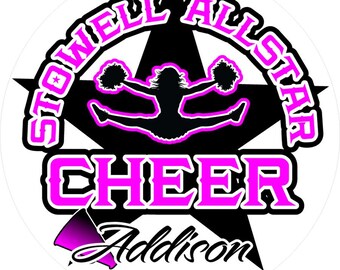 Personalized Cheerleading Car Magnet: Team Name & Colors, Cheer Locker Decal