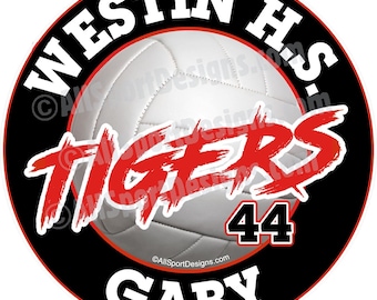 Volleyball Car Decal: Personalized Team Sticker, Locker Magnet