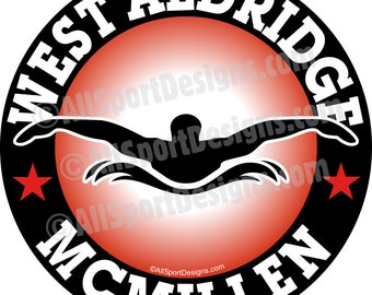 Personalized Swim Team Decal: Custom Swimming Car Magnet