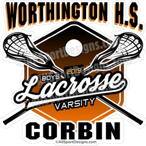 Personalized Lacrosse Car Decal: Team & Player Name, Number