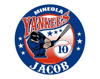 Personalized Baseball Car Decal: Custom Team Name & Number