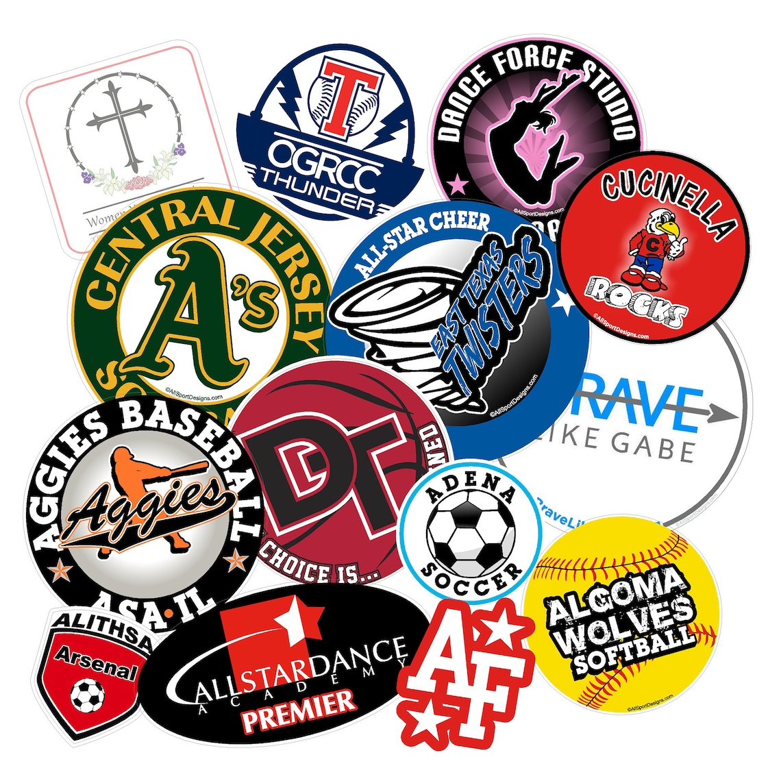Custom Bulk Logo Car Decals | School and Team Magnets - Etsy