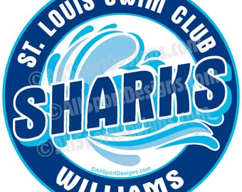 Personalized Swim Team Decal: Car, Laptop, Locker
