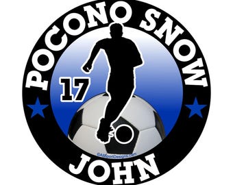 Personalized Soccer Car Decal: Custom Team Colors & Name