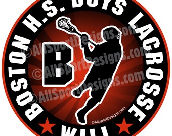 Personalized Lacrosse Decal: Team Car Sticker, Magnet, or 10 Yard Signs