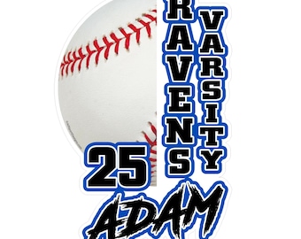 Personalized Baseball Car Decals I Custom Team Magnets, Yard Signs