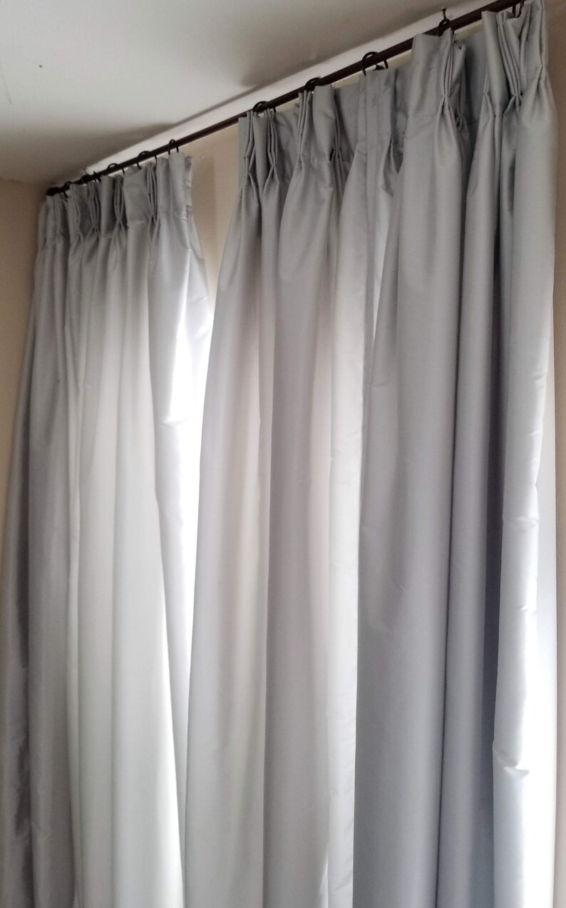 Heather Gray Silk Taffeta Curtain Etsy