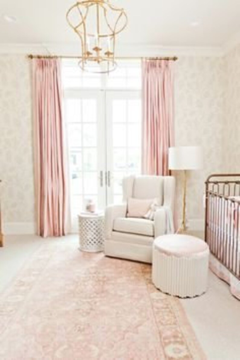 Pale Pink Silk Curtain Poly Dupioni Silk Draping Window Etsy