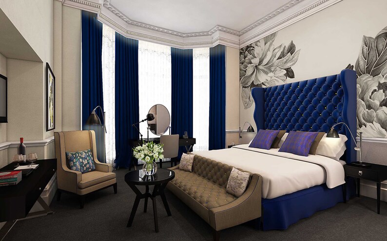 Sapphire Blue Royal Velvet Curtains Etsy