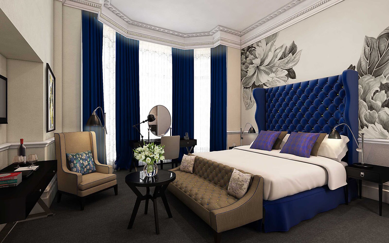 Sapphire Blue Royal Velvet Curtains Etsy