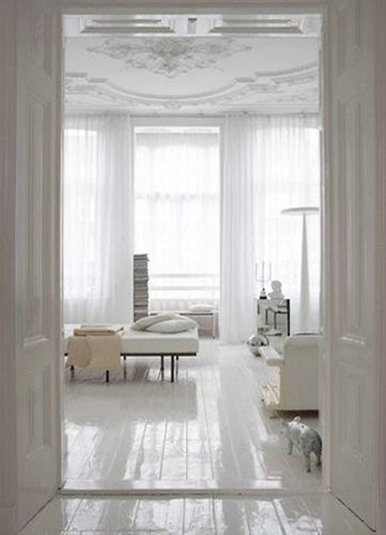 White Chiffon Curtain Sheer Window Dressing Draping Home Decor Interior Decor Fabric Window Treatment