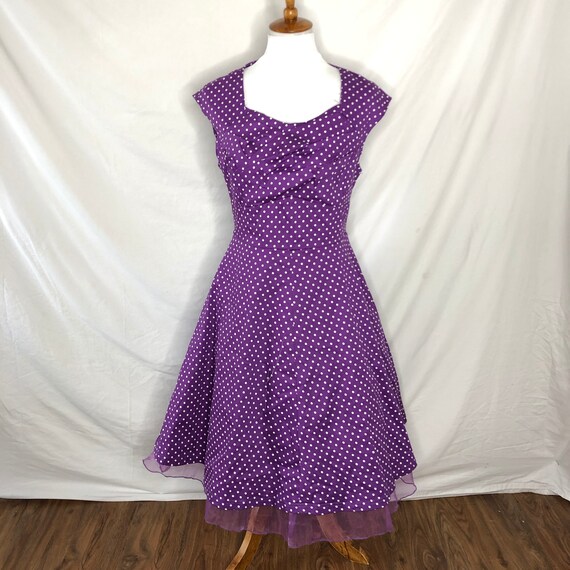 lavender polka dot dress